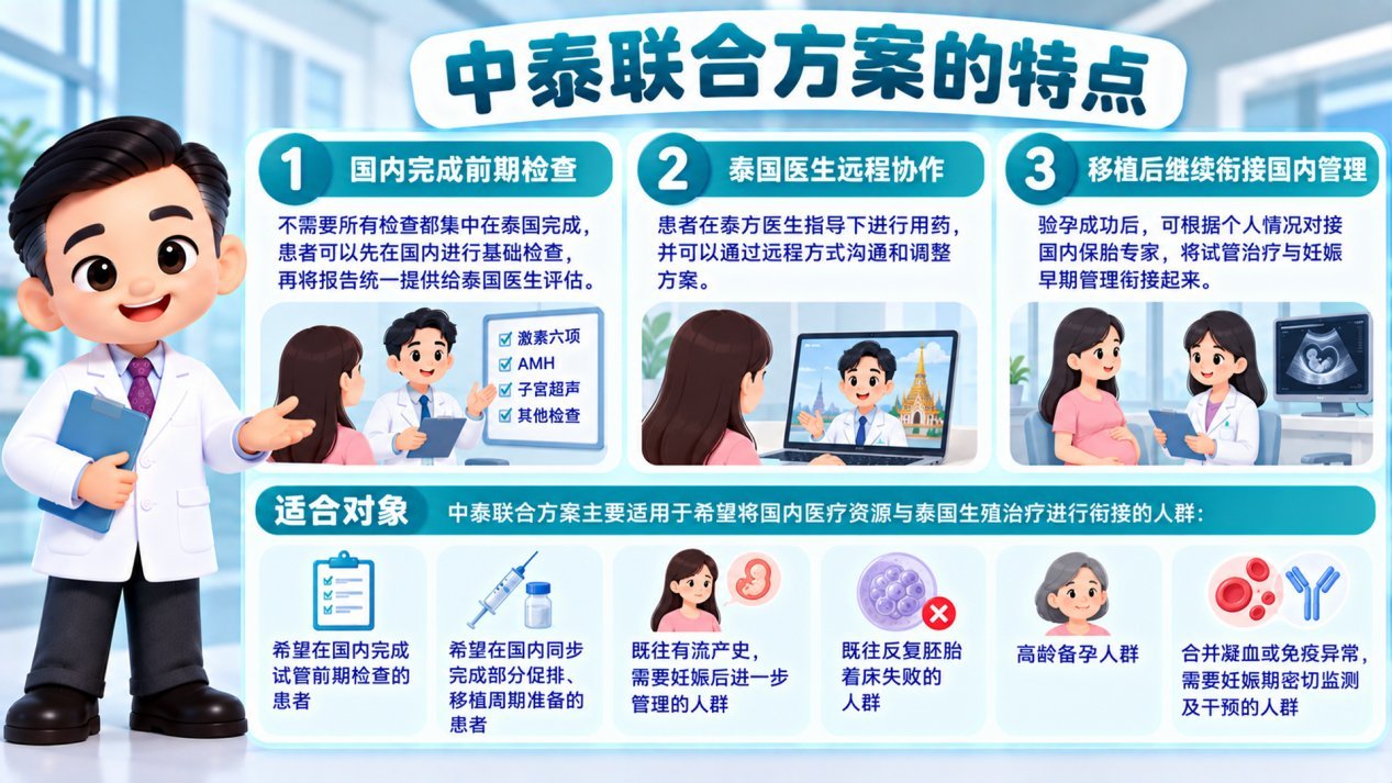 中泰联合方案特点及适合对象示意图